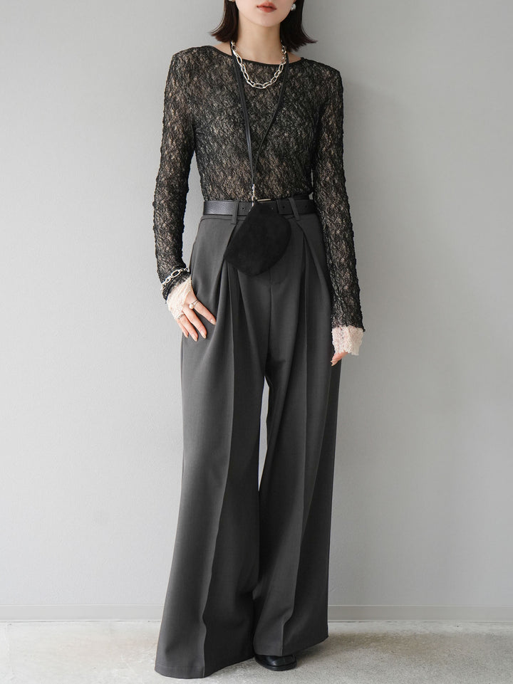 [予約]ストラップ付スエードポーチ/ブラック