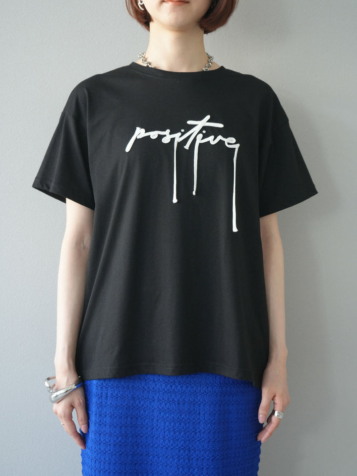 [予約]コード刺繍ロゴTシャツ/ブラック