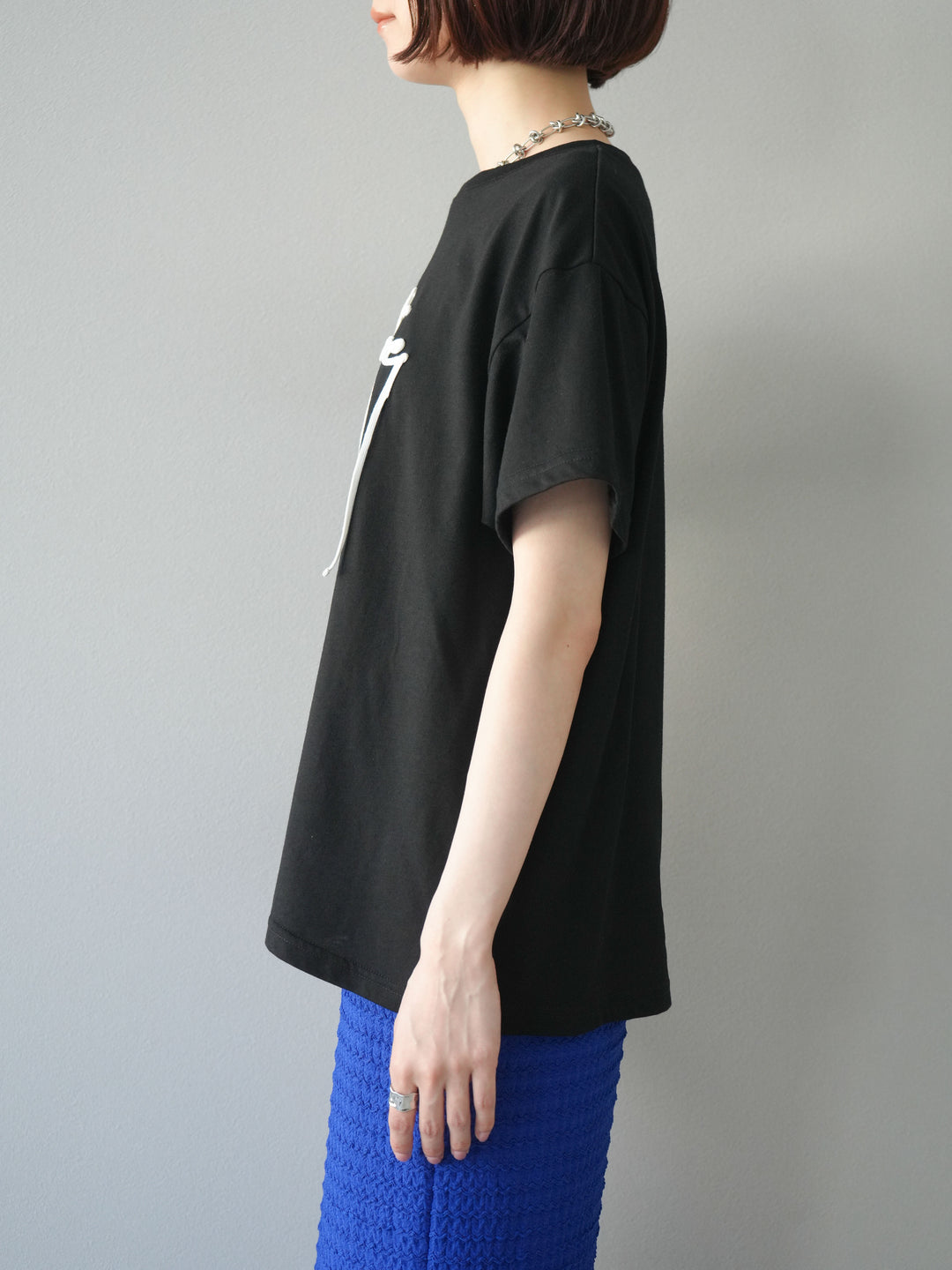 [予約]コード刺繍ロゴTシャツ/ブラック