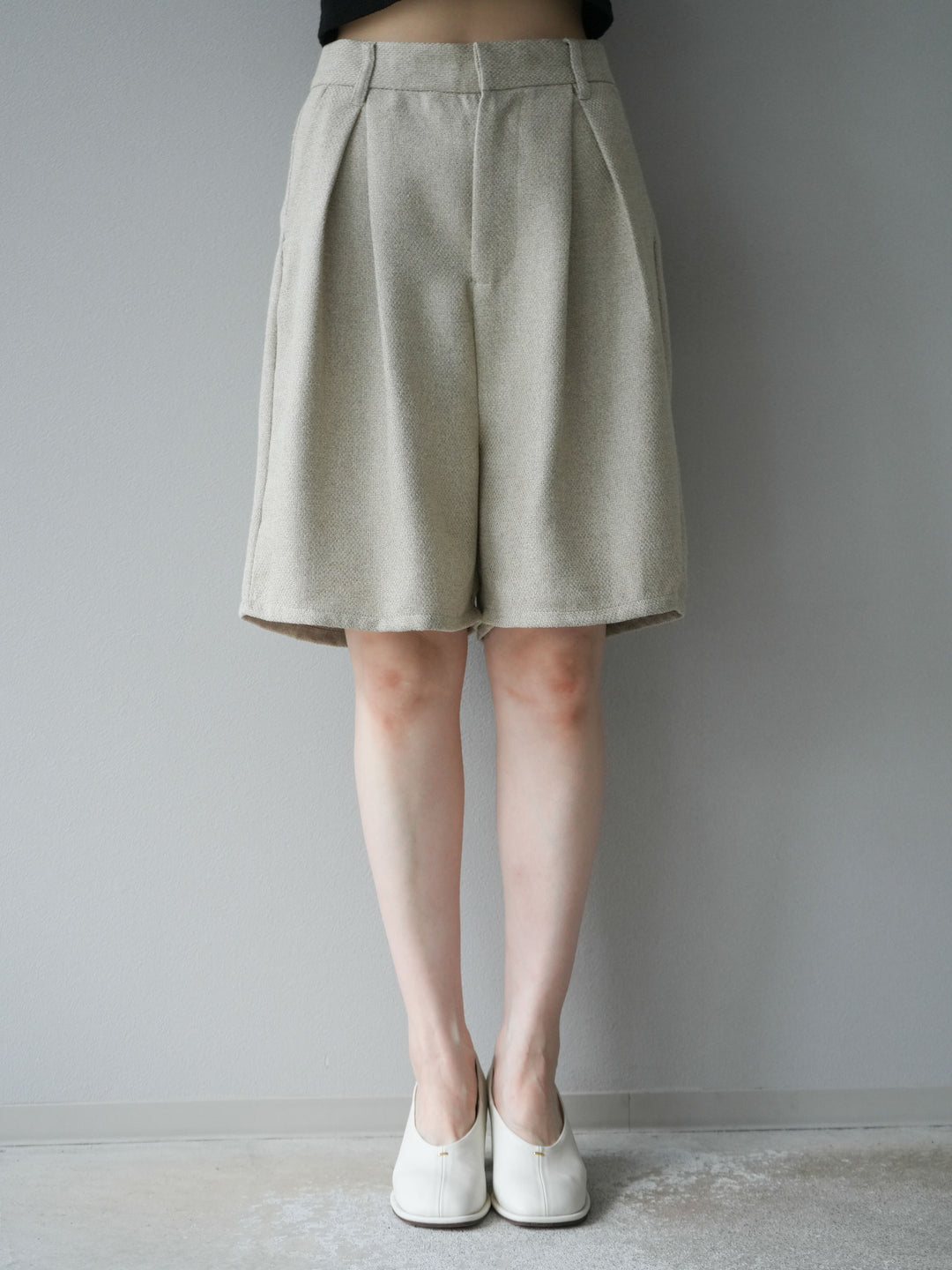 [予約]ツイードハーフパンツ/アイボリー