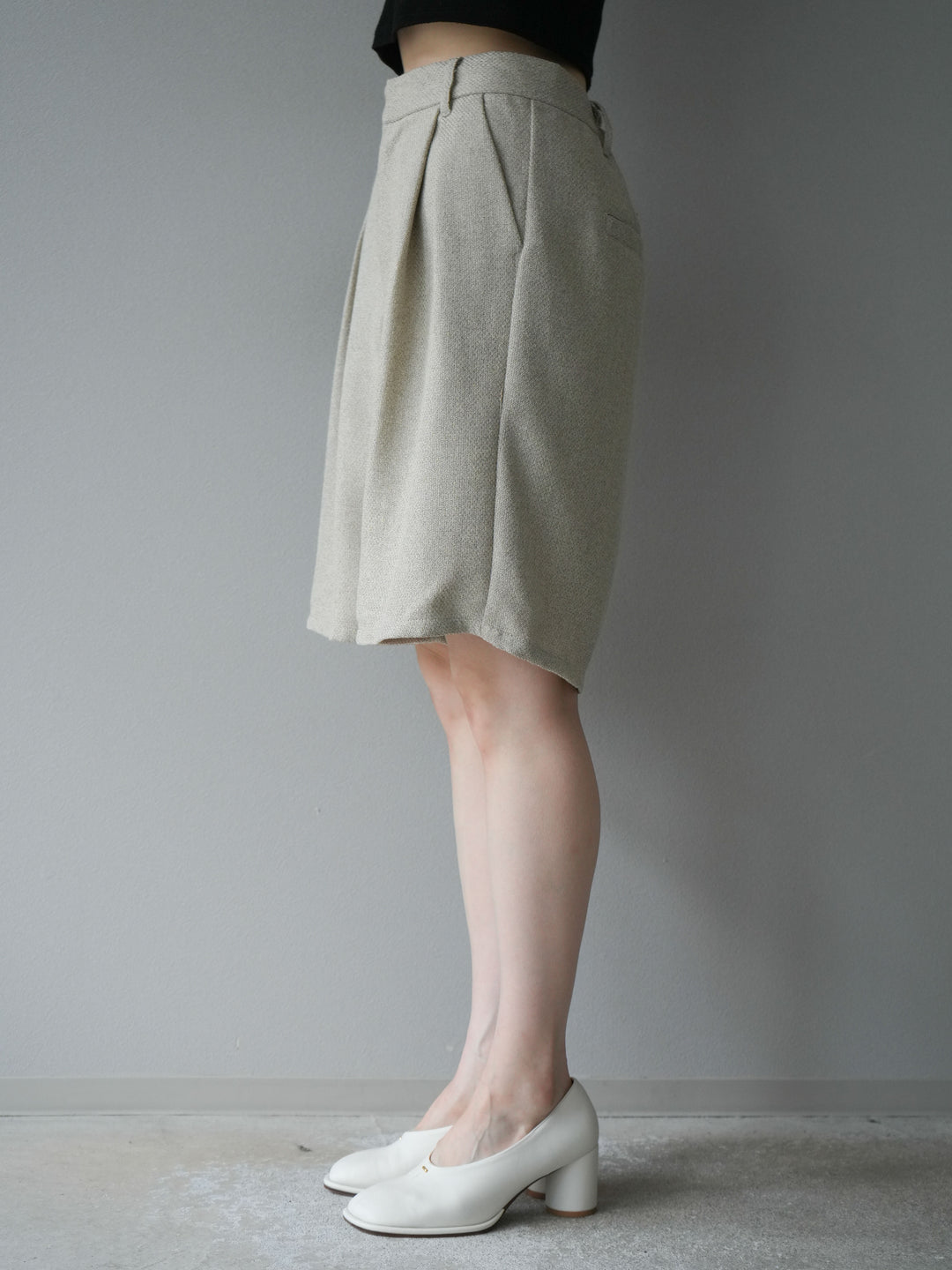 [予約]ツイードハーフパンツ/アイボリー