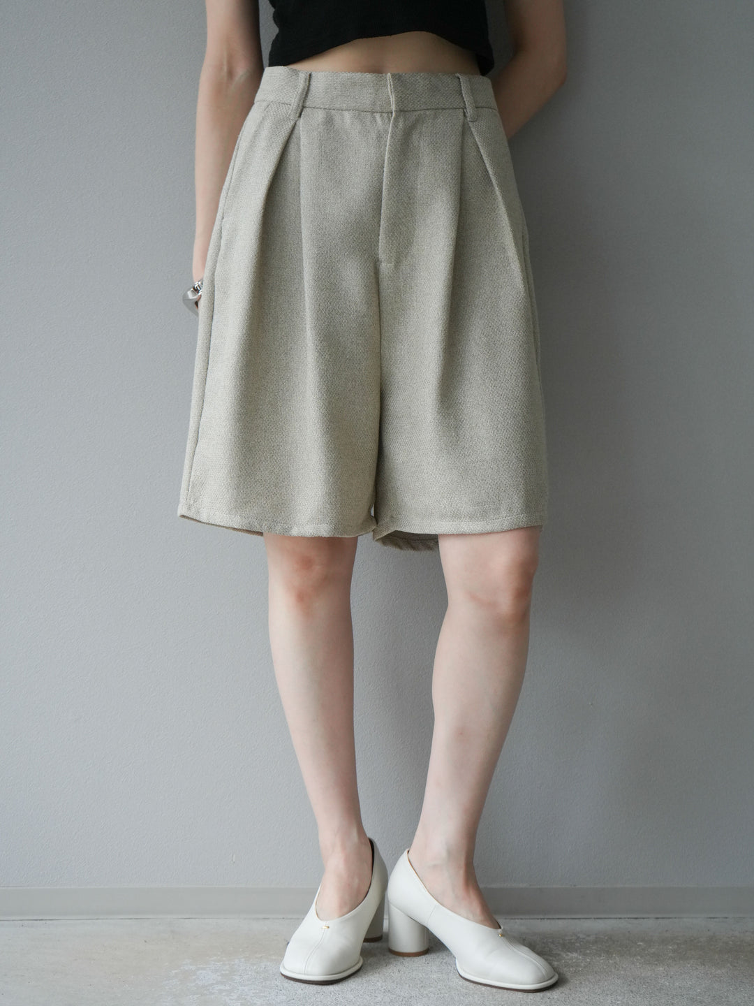 [予約]ツイードハーフパンツ/アイボリー