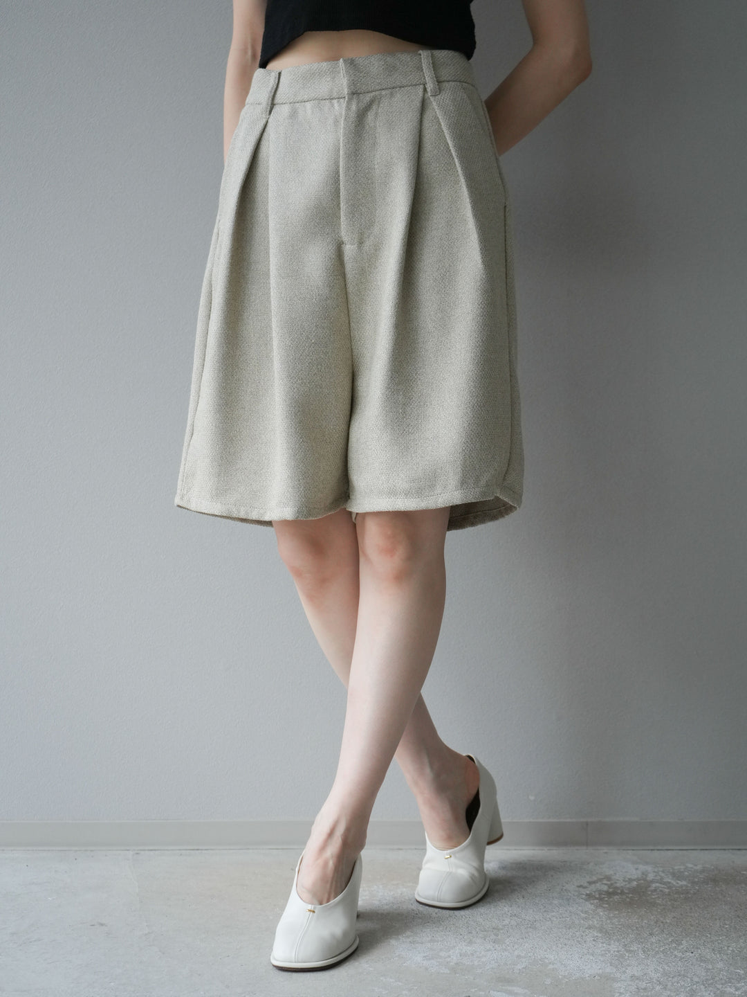 [予約]ツイードハーフパンツ/アイボリー