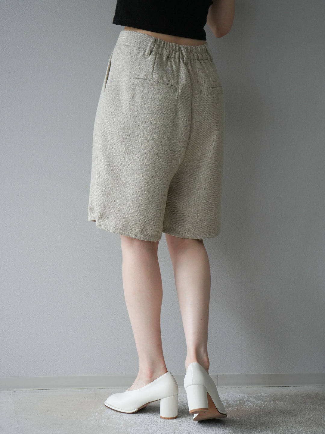 [予約]ツイードハーフパンツ/アイボリー