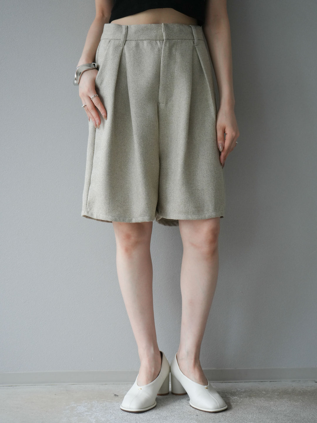 [予約]ツイードハーフパンツ/アイボリー