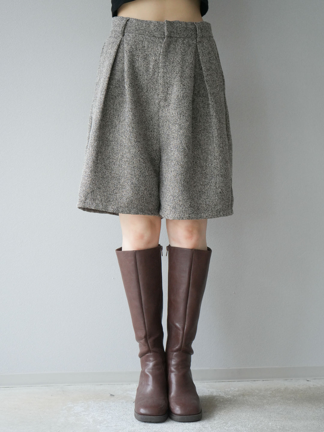 [予約]ツイードハーフパンツ/ブラウン