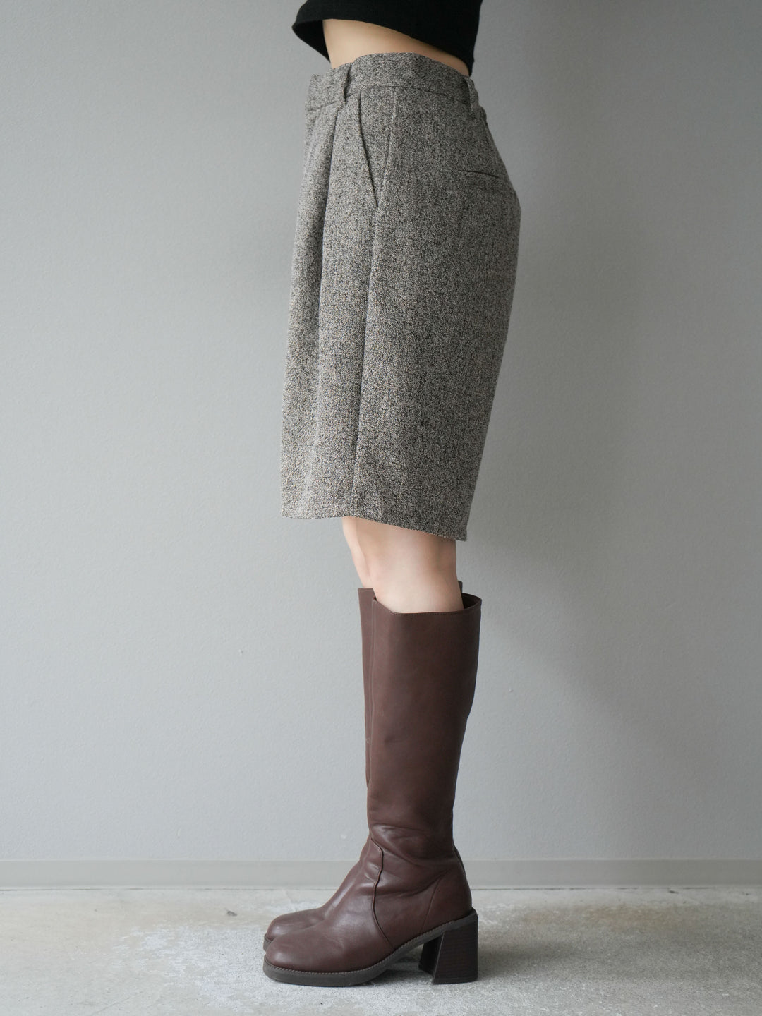 [予約]ツイードハーフパンツ/ブラウン