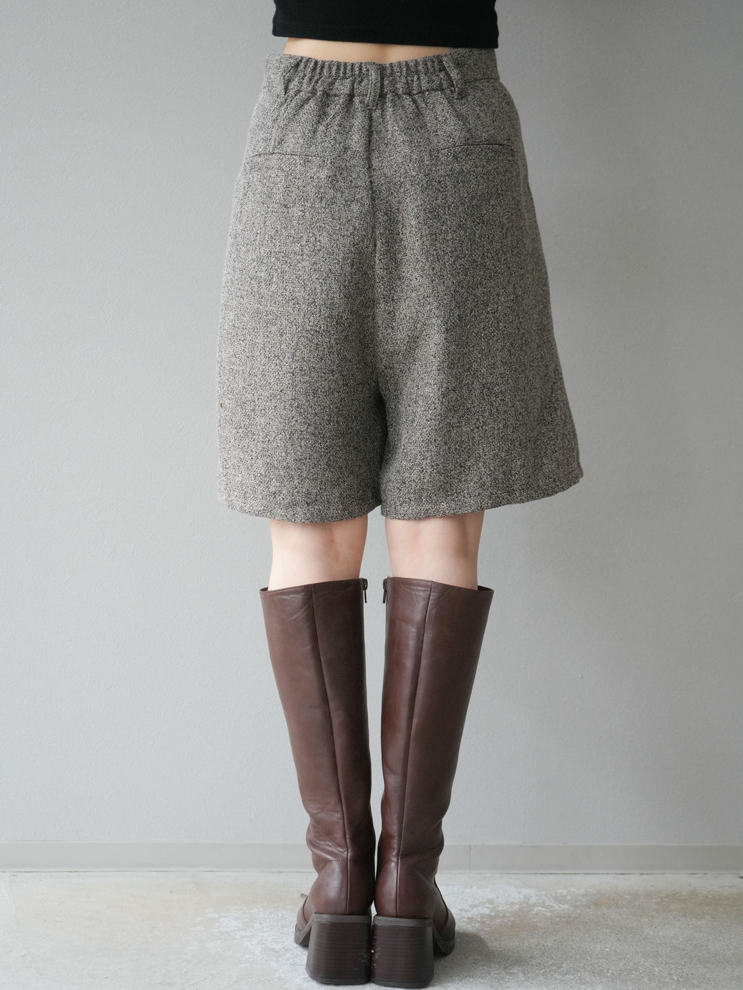 [予約]ツイードハーフパンツ/ブラウン