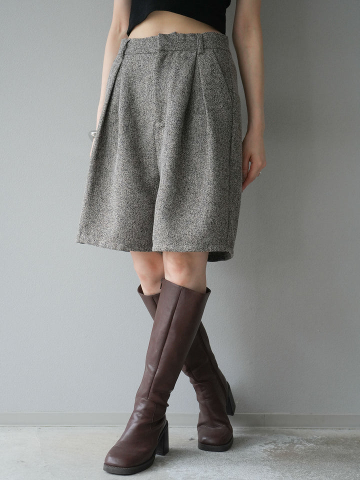 [予約]ツイードハーフパンツ/ブラウン