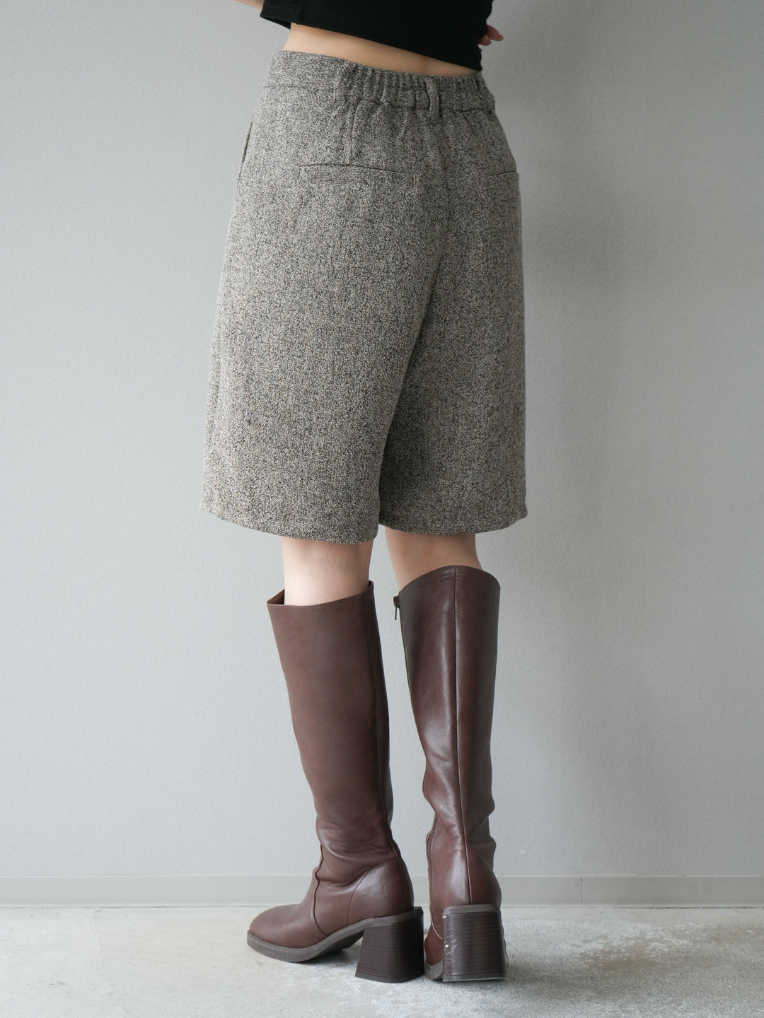 [予約]ツイードハーフパンツ/ブラウン