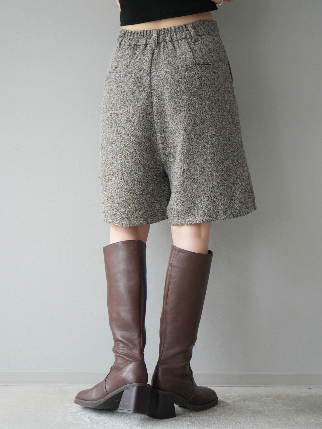 [予約]ツイードハーフパンツ/ブラウン