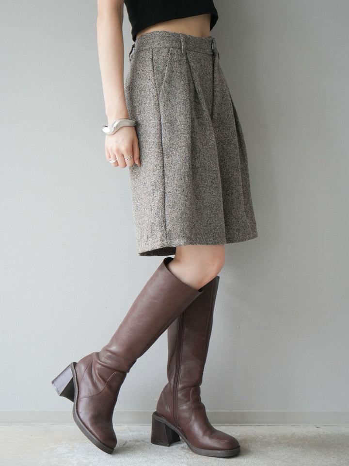 [予約]ツイードハーフパンツ/ブラウン