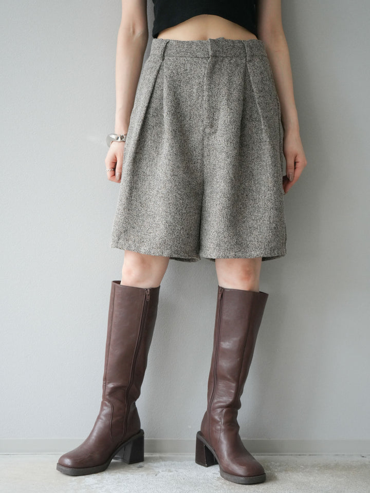 [予約]ツイードハーフパンツ/ブラウン