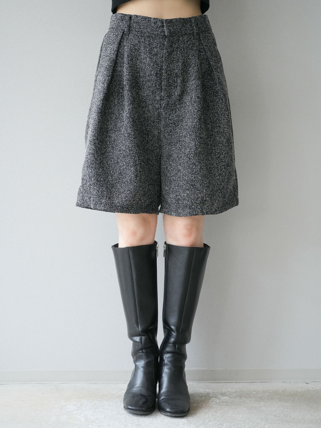 [予約]ツイードハーフパンツ/ブラック