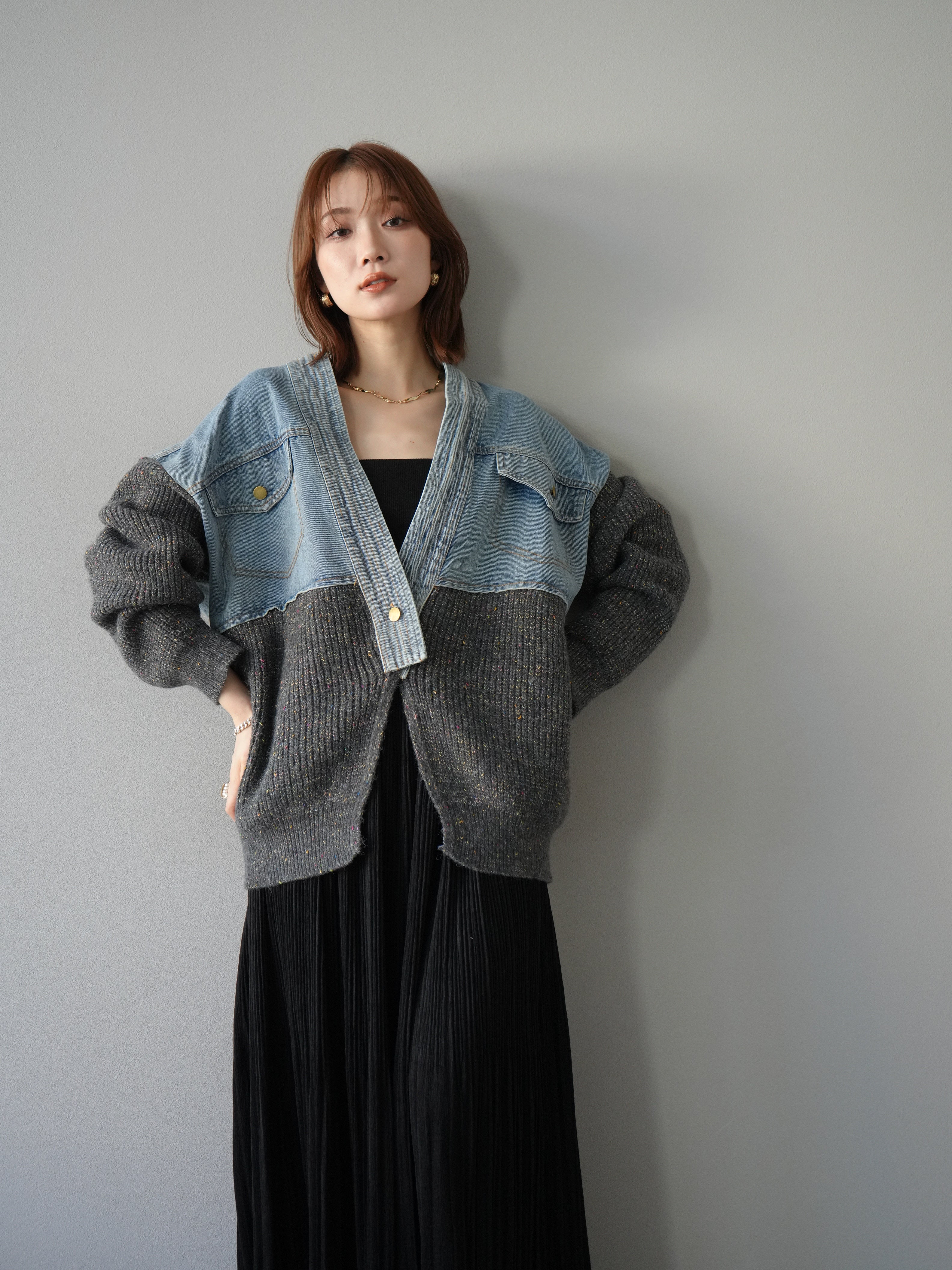 hurima様専用Lumierリュミエブロックレースボリュームスリーブワンピース