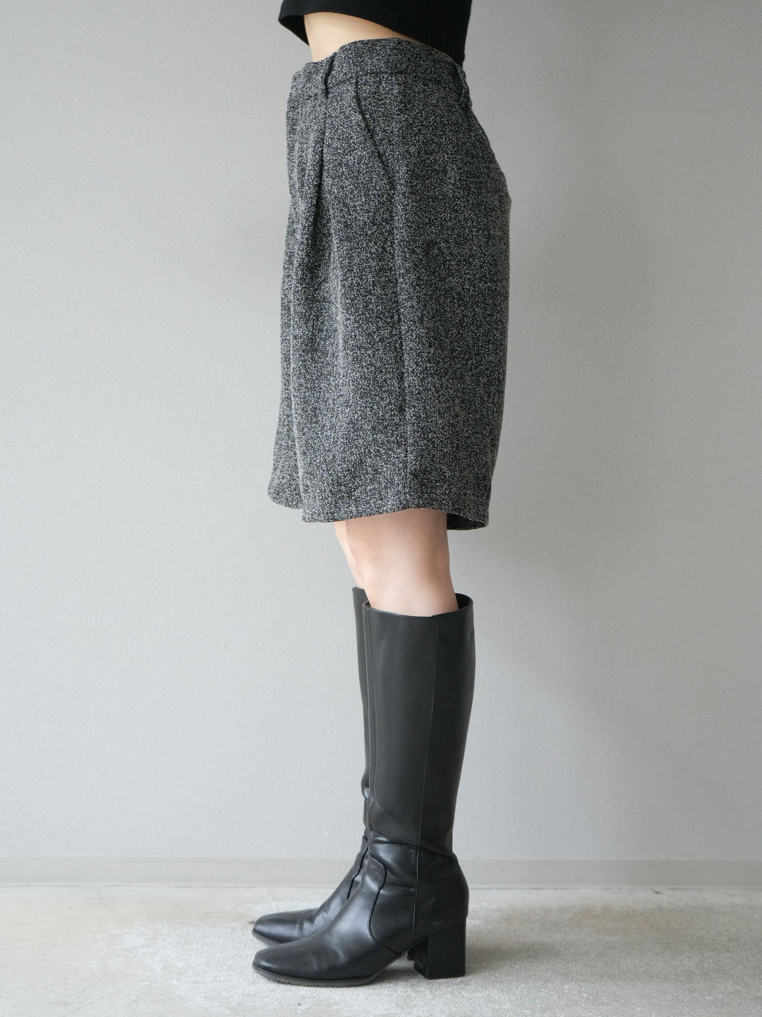 [予約]ツイードハーフパンツ/ブラック