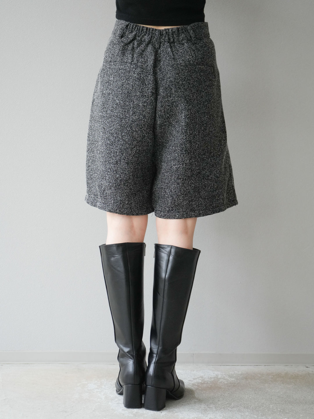 [予約]ツイードハーフパンツ/ブラック