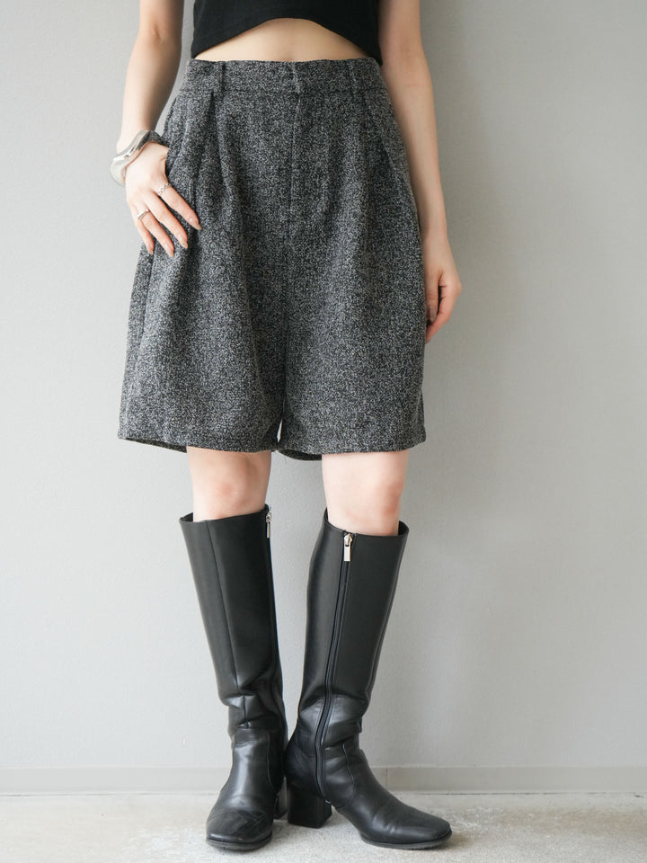 [予約]ツイードハーフパンツ/ブラック