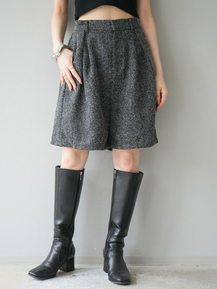[予約]ツイードハーフパンツ/ブラック