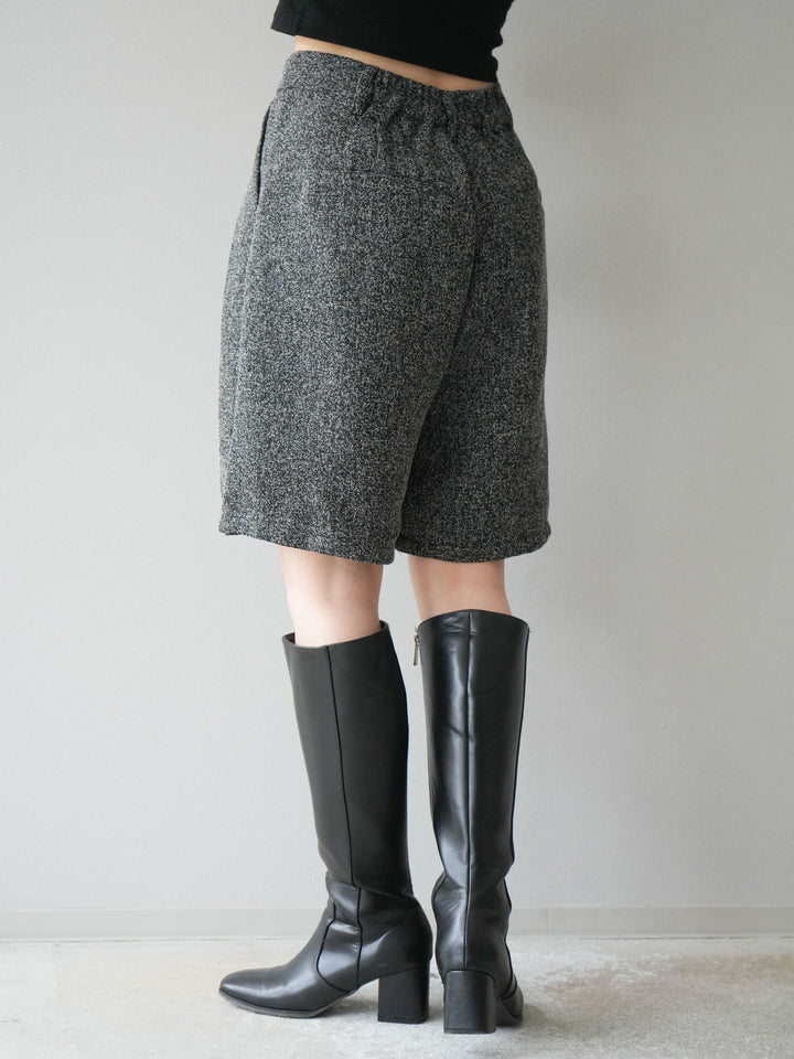 [予約]ツイードハーフパンツ/ブラック