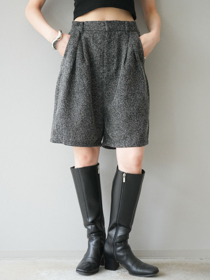 [予約]ツイードハーフパンツ/ブラック