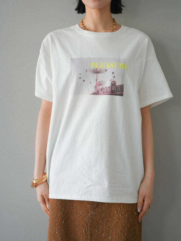 [預購] 霓虹logo印花T卹/米黃色