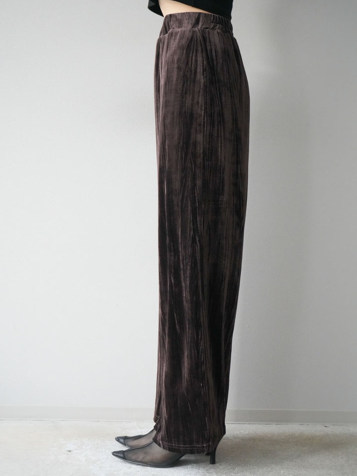 [予約]クラッシュベロアナロースカート/ブラウン