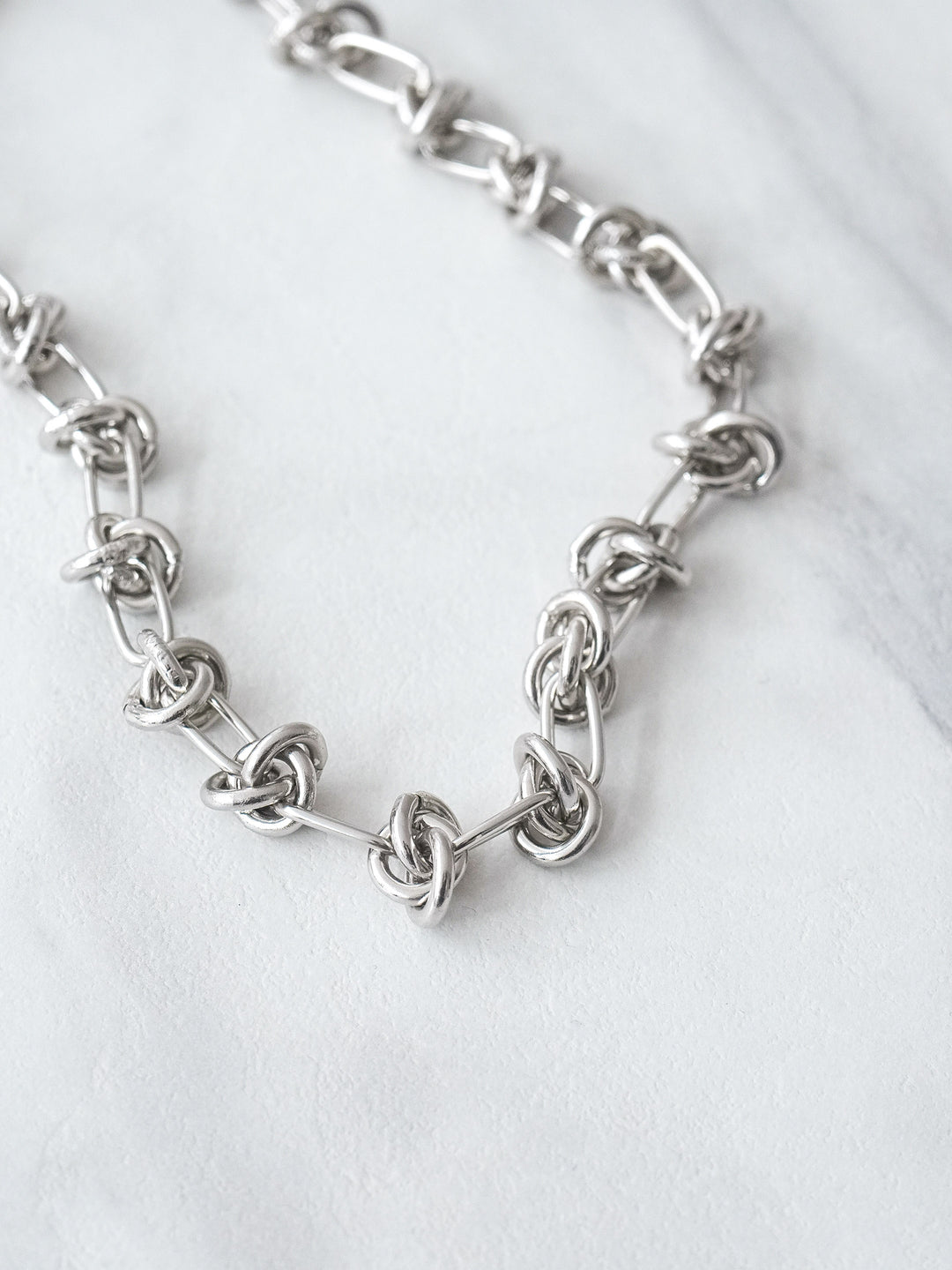 [予約]デザインノットチェーンネックレス/シルバー