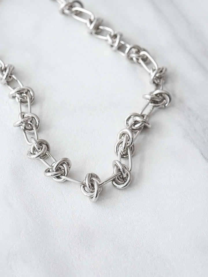 [予約]デザインノットチェーンネックレス/シルバー