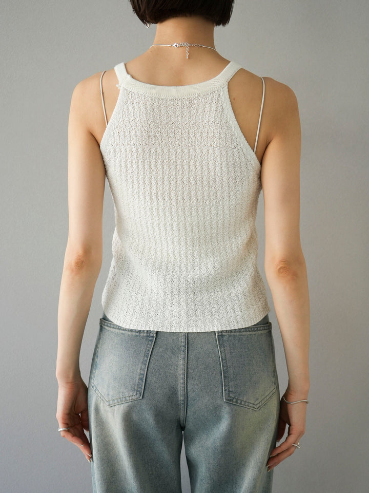 [Pre-order] Halterneck knit tank top/white