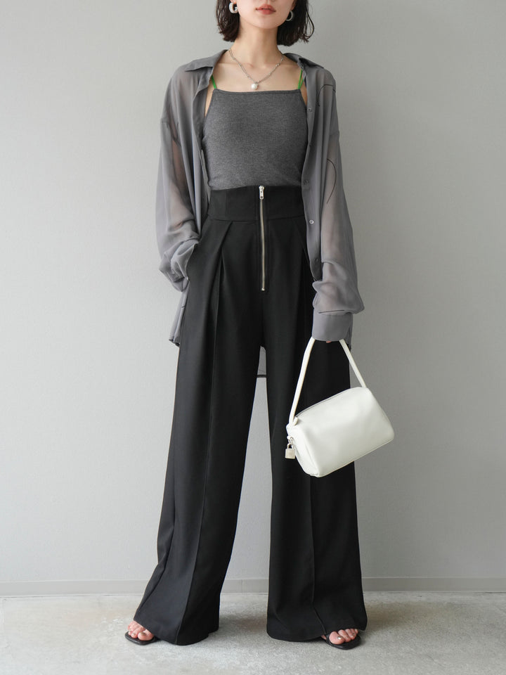 [予約]ペンタッチシフォンシャツ/グレー