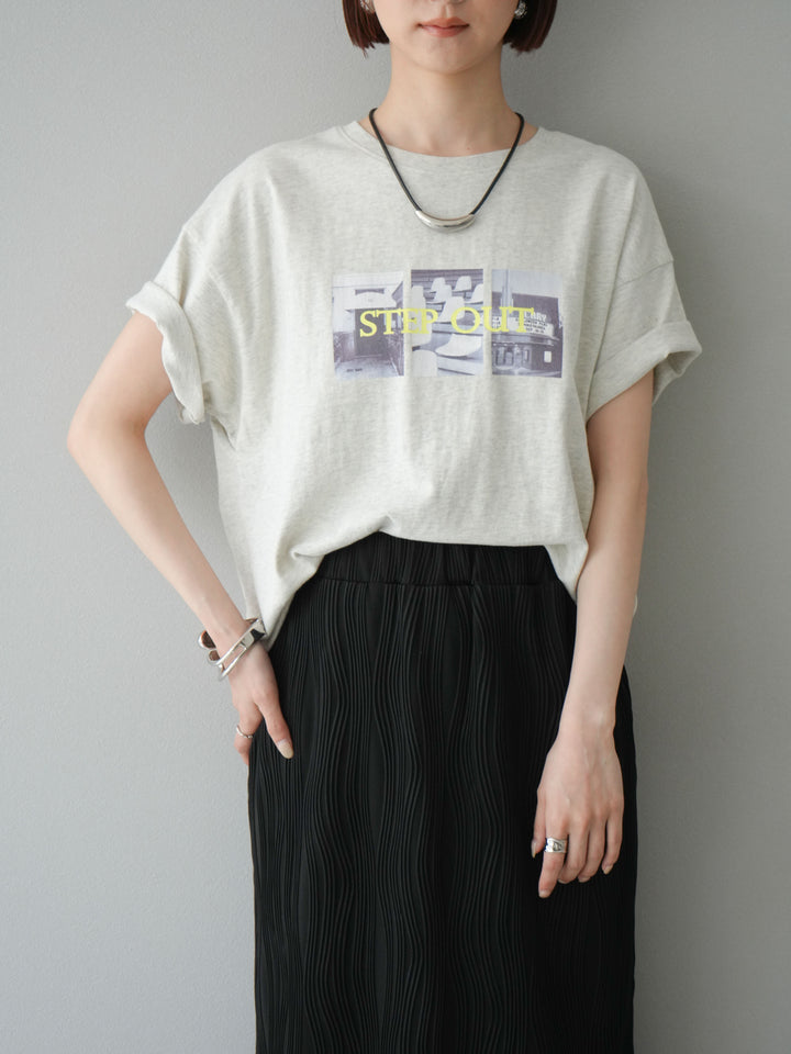 [SET]ネオンロゴコラージュフォトプリントオーバーTシャツ+選べるアクセセット(2set)