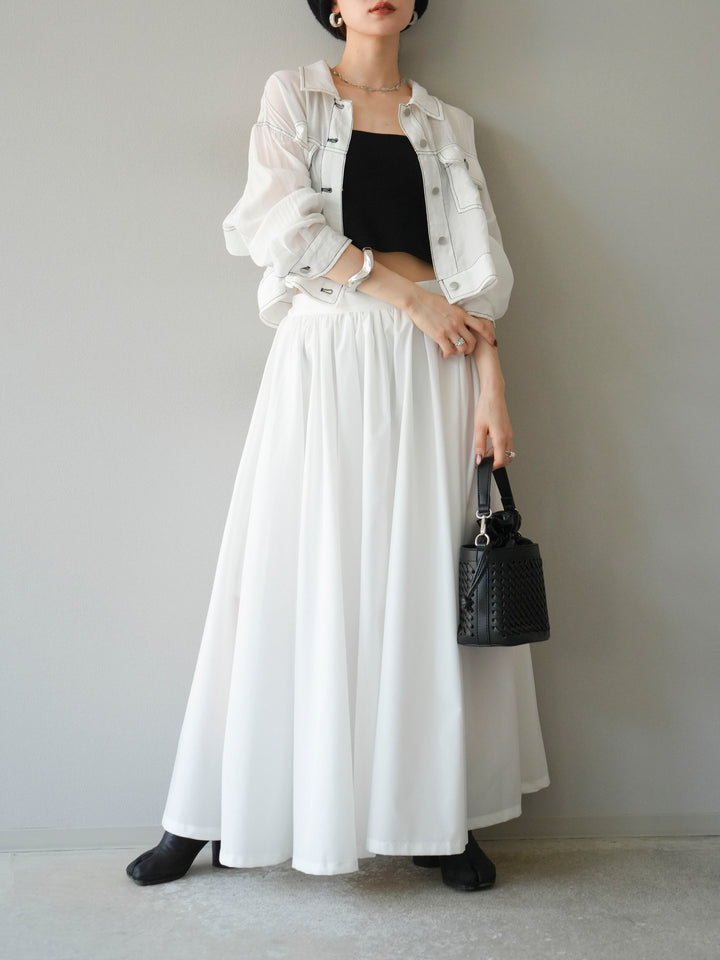 [SET] 縫合透視短外套 + 寬大蓬蓬裙 (2 套)