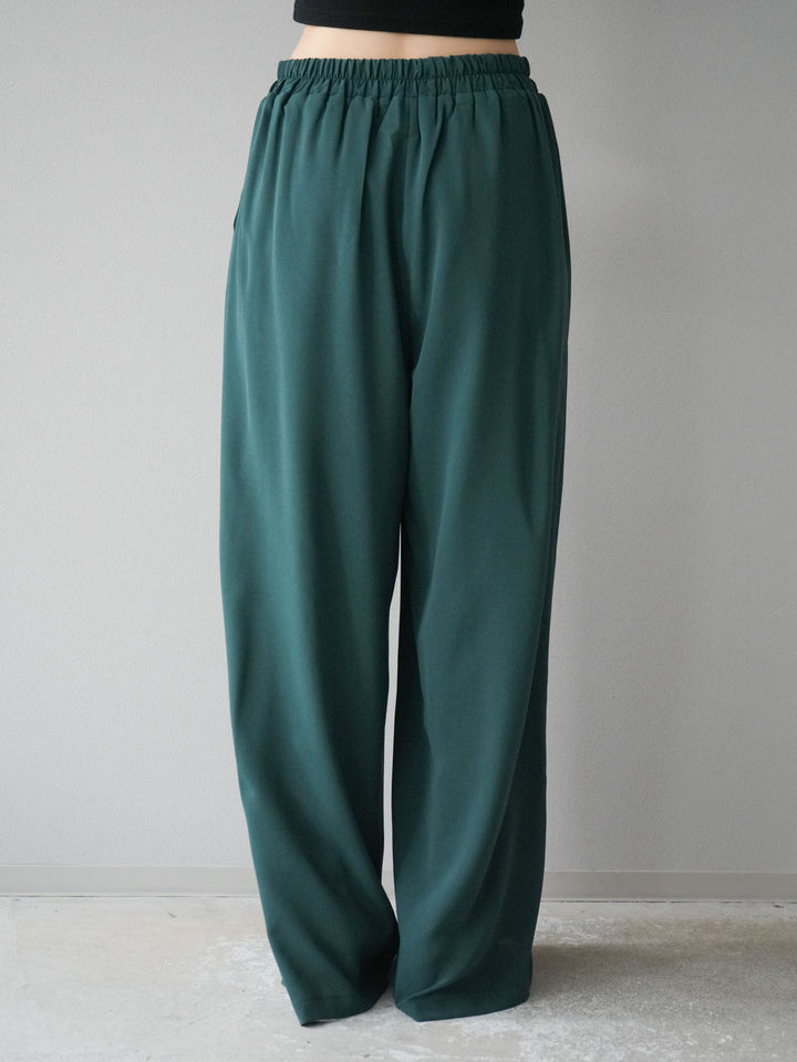 [予約]レーヨンライクタックワイドパンツ/グリーン