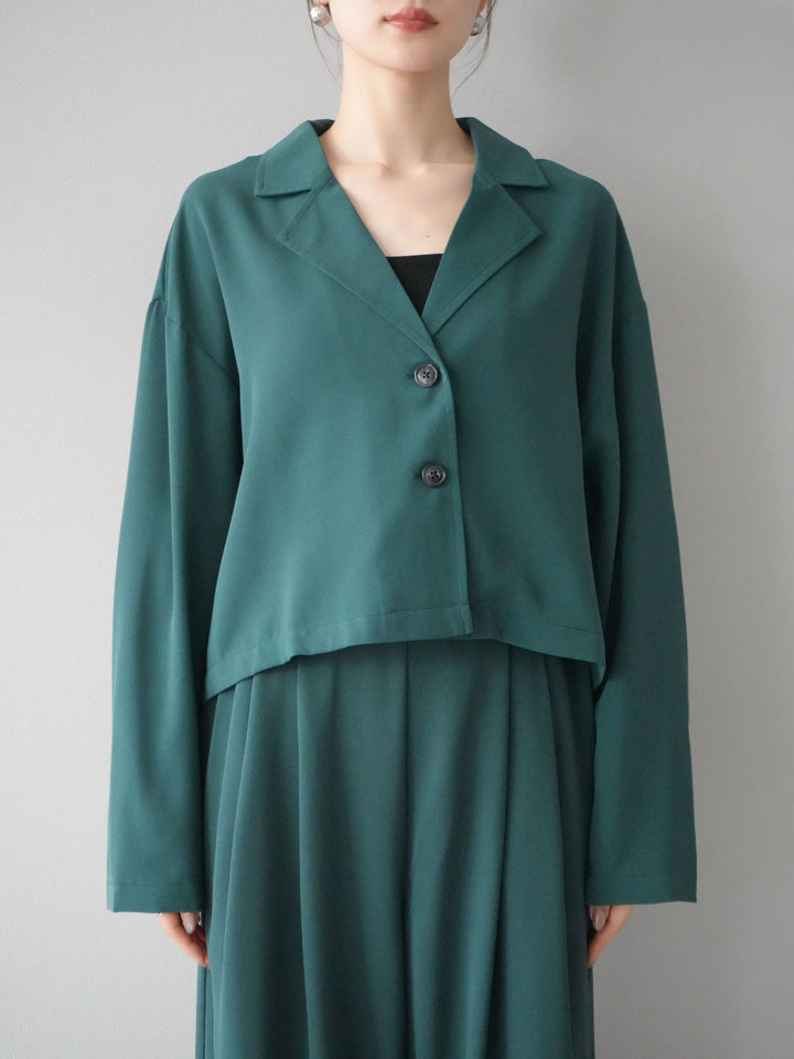 [予約]レーヨンライクショートジャケット/グリーン