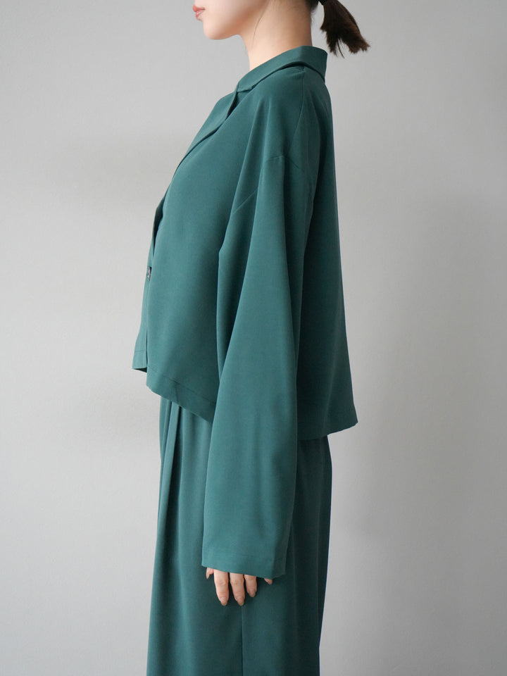 [予約]レーヨンライクショートジャケット/グリーン