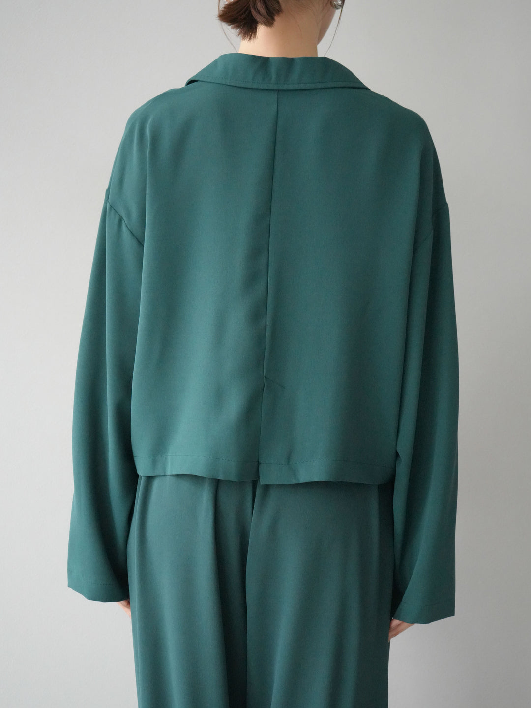 [予約]レーヨンライクショートジャケット/グリーン