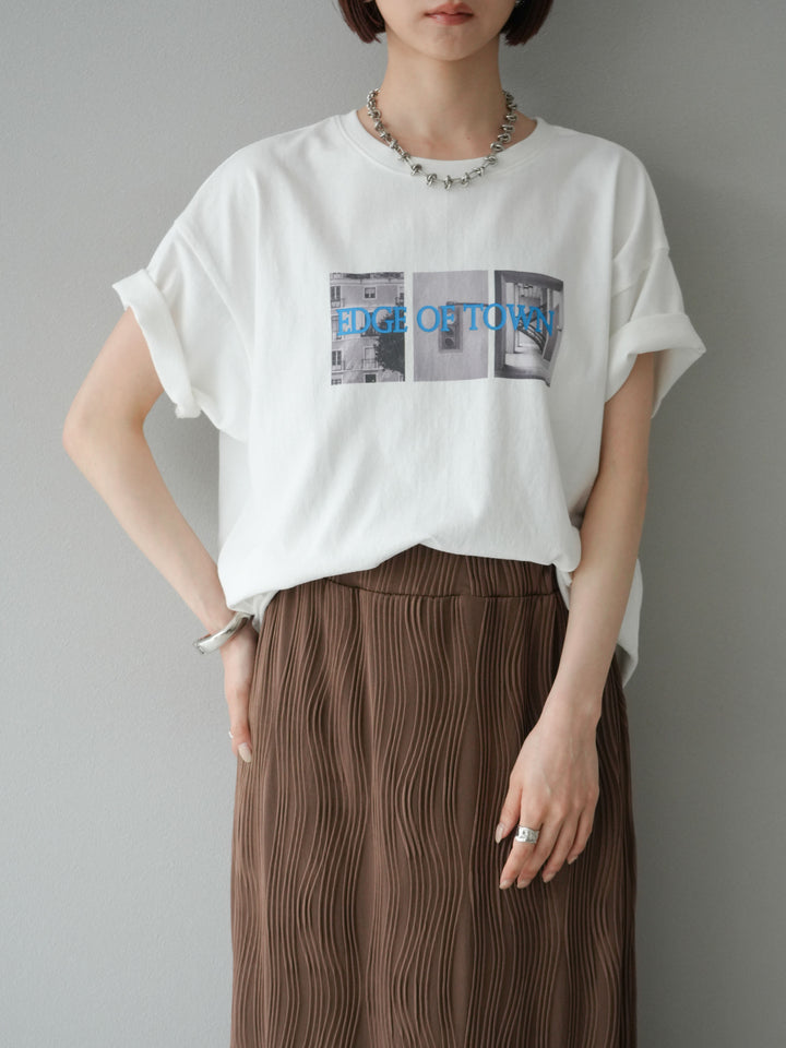 [SET]ネオンロゴコラージュフォトプリントオーバーTシャツ+選べるアクセセット(2set)