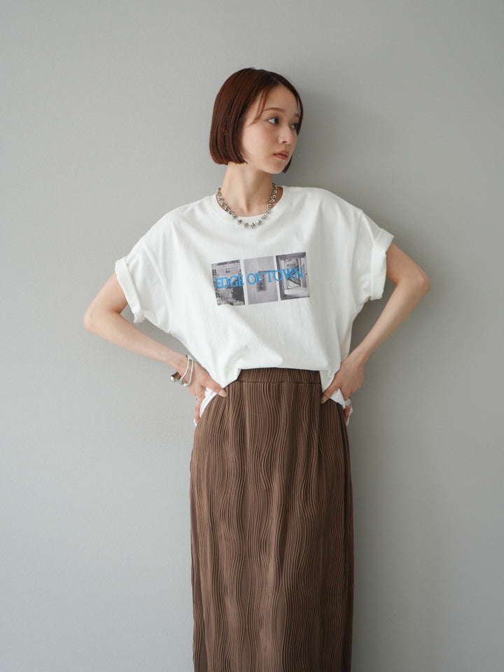 [SET]ネオンロゴコラージュフォトプリントオーバーTシャツ+ネオンロゴコラージュフォトプリントオーバーTシャツ(2set)