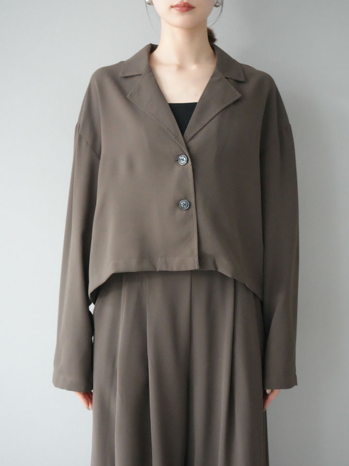 [予約]レーヨンライクショートジャケット/モカ