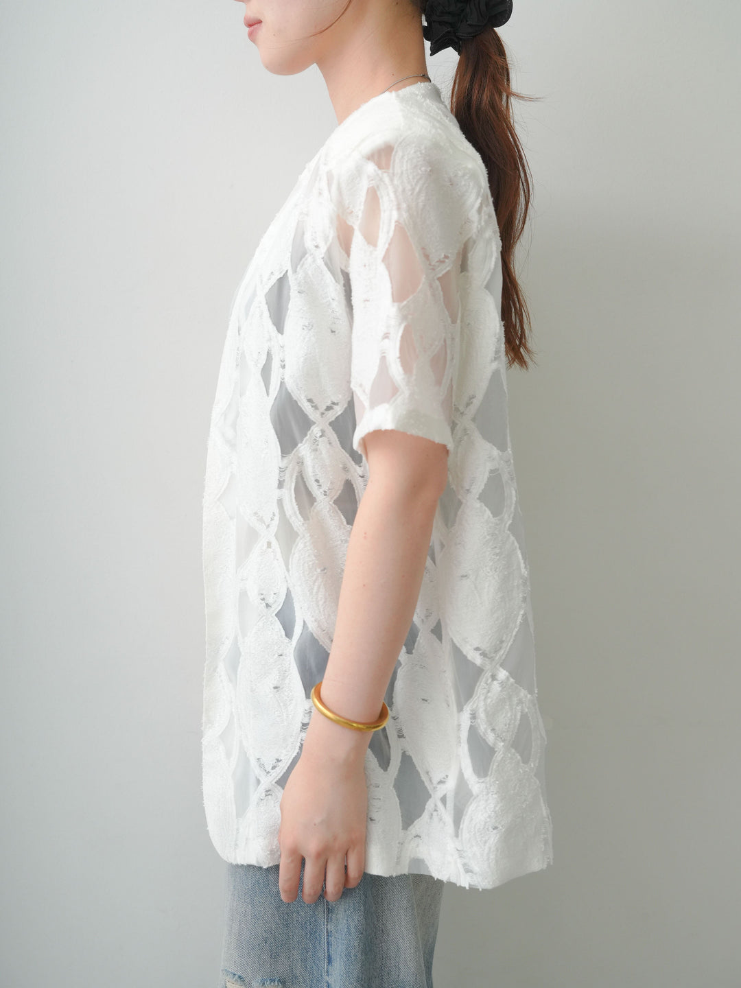 [予約]シアージャガードショルダーパッドハーフジャケット/offwhite