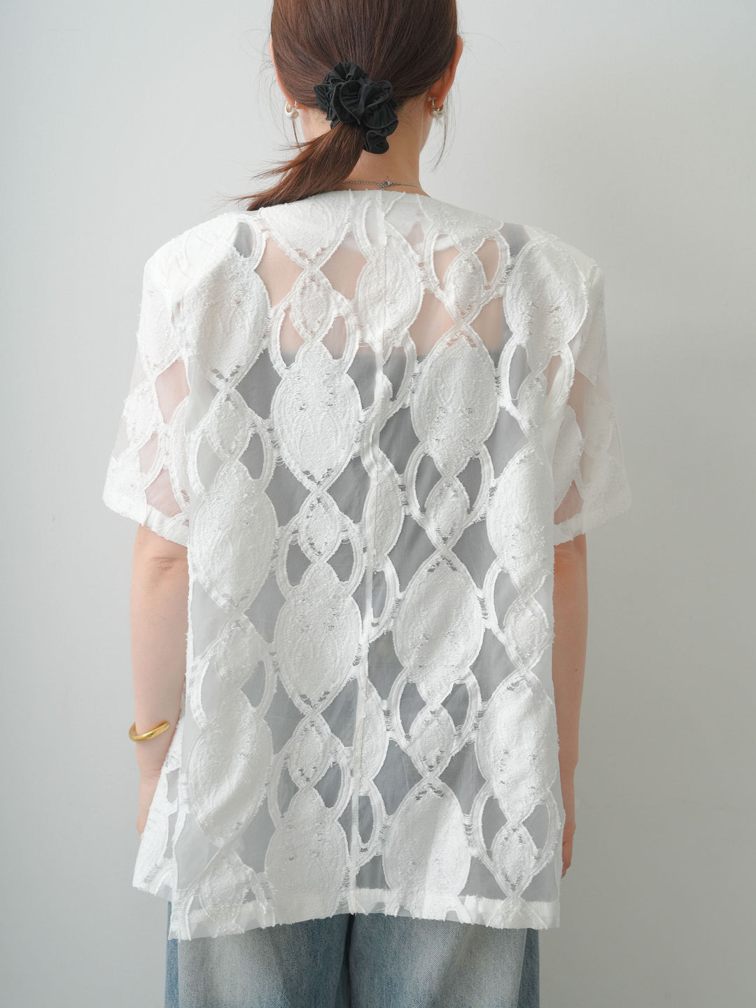 [予約]シアージャガードショルダーパッドハーフジャケット/offwhite