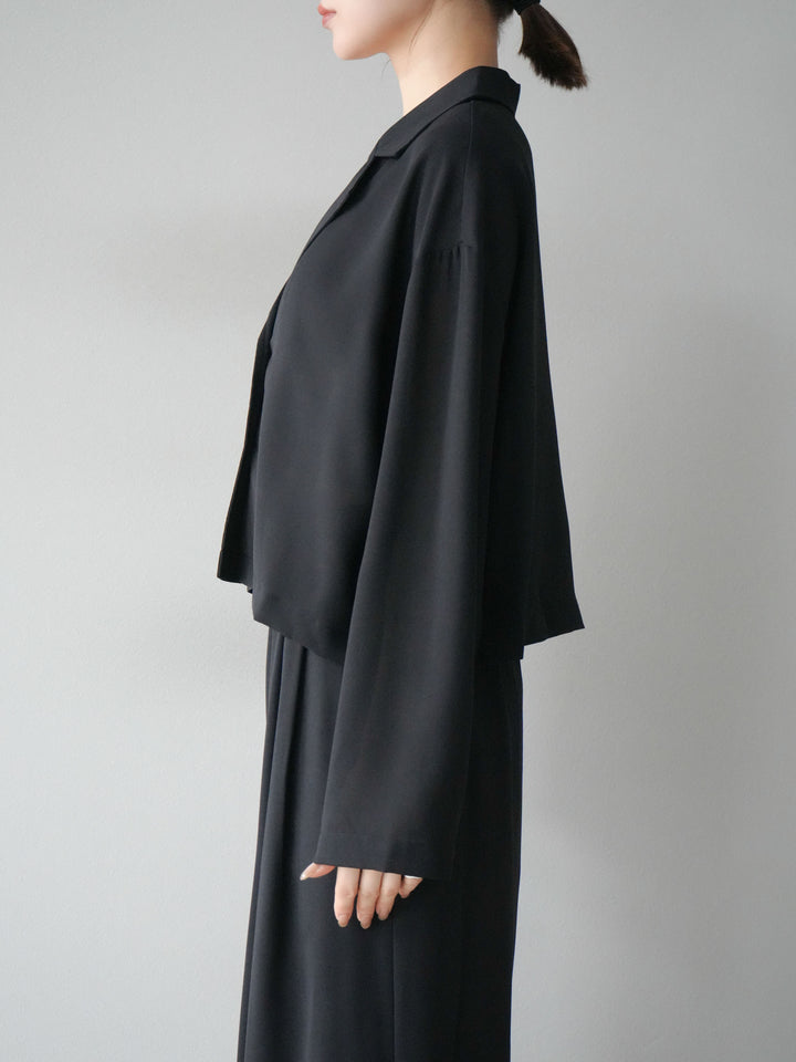 [予約]レーヨンライクショートジャケット/ブラック