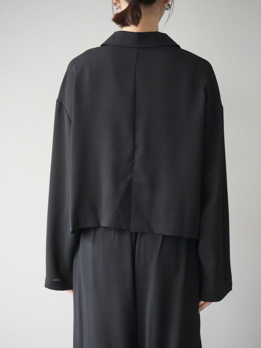 [予約]レーヨンライクショートジャケット/ブラック