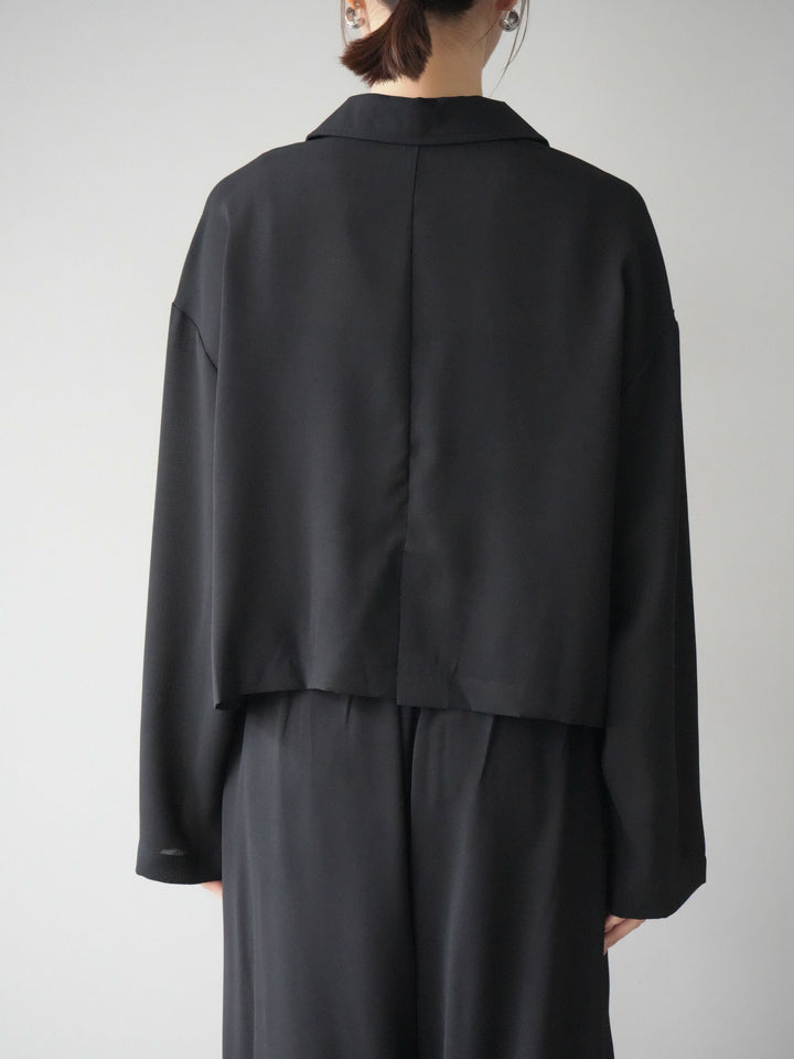 [予約]レーヨンライクショートジャケット/ブラック