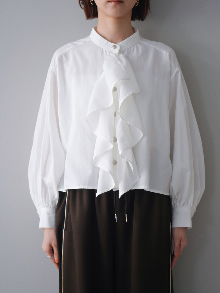 [予約]ラッフルフレアショートブラウス/offwhite