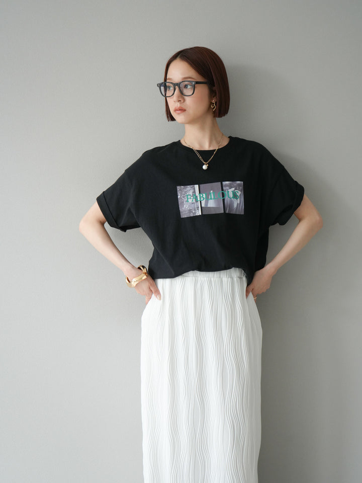 [SET]ネオンロゴコラージュフォトプリントオーバーTシャツ+ネオンロゴコラージュフォトプリントオーバーTシャツ(2set)