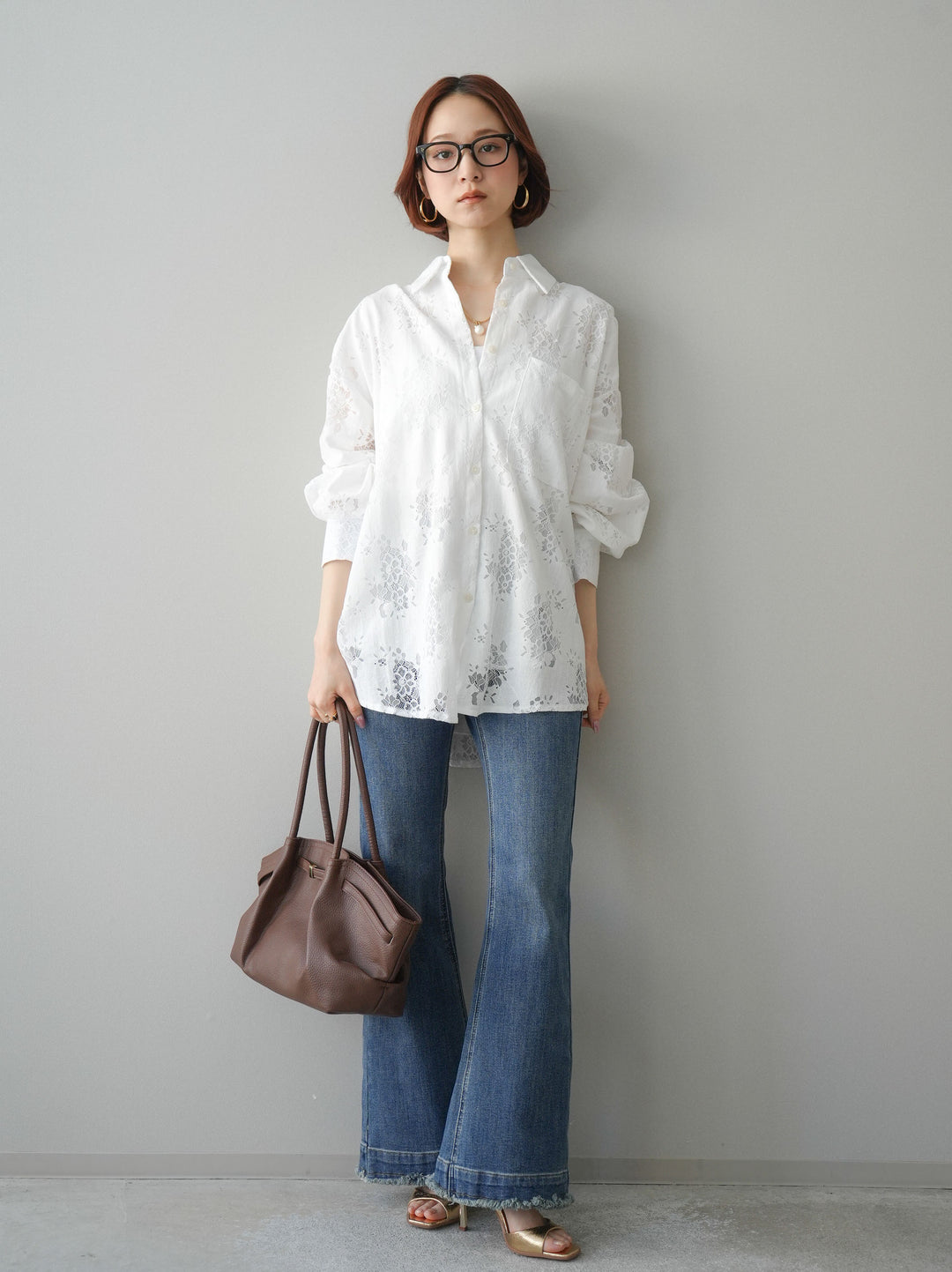 [予約]フリンジデザインセミフレアデニム/blue