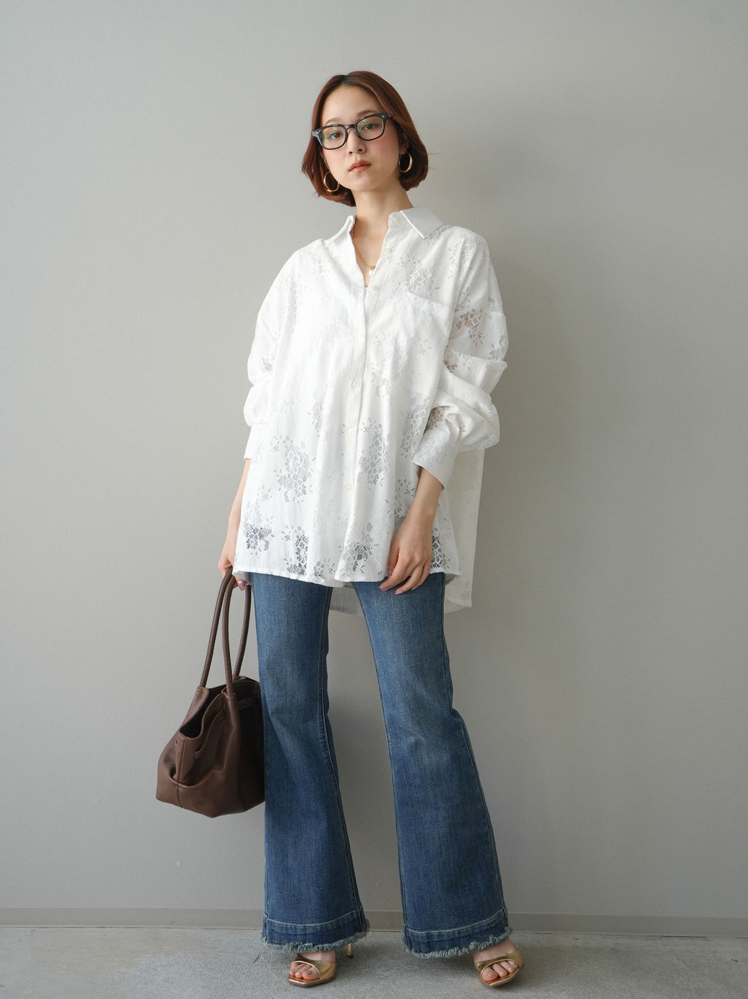 [予約]フリンジデザインセミフレアデニム/blue