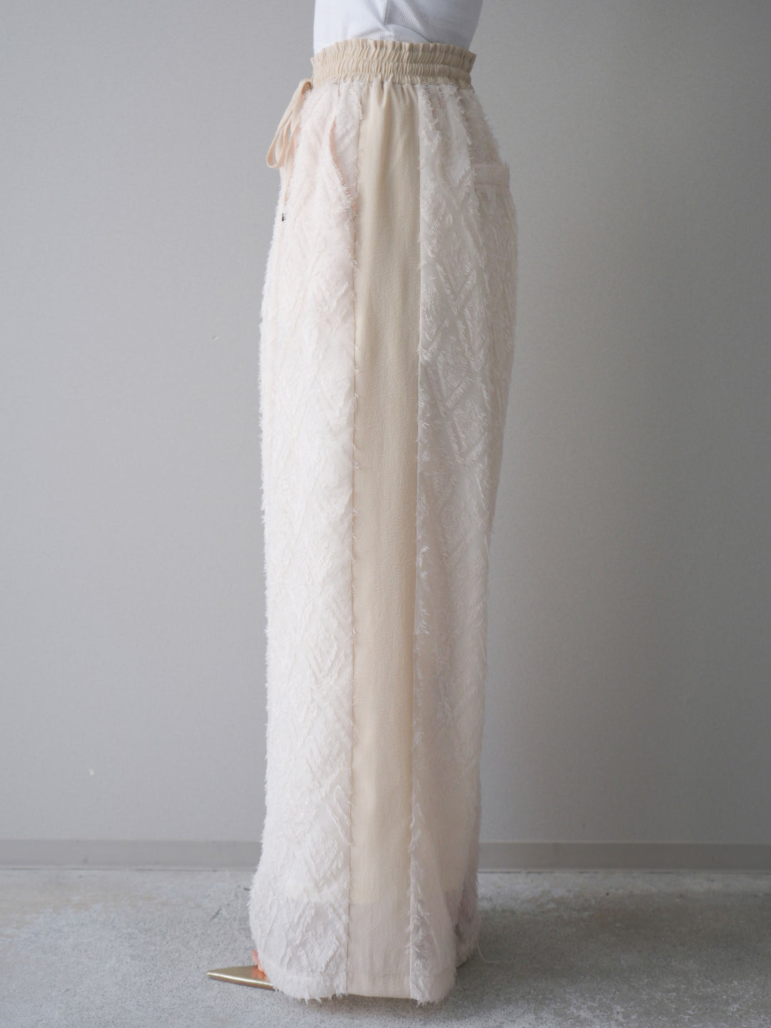 [予約]フリンジイージーストレートパンツ/ivory